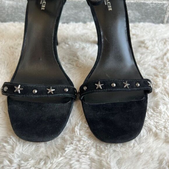 Coach Melrose Black Suede Heels Size 10 B - Picture 6 of 12